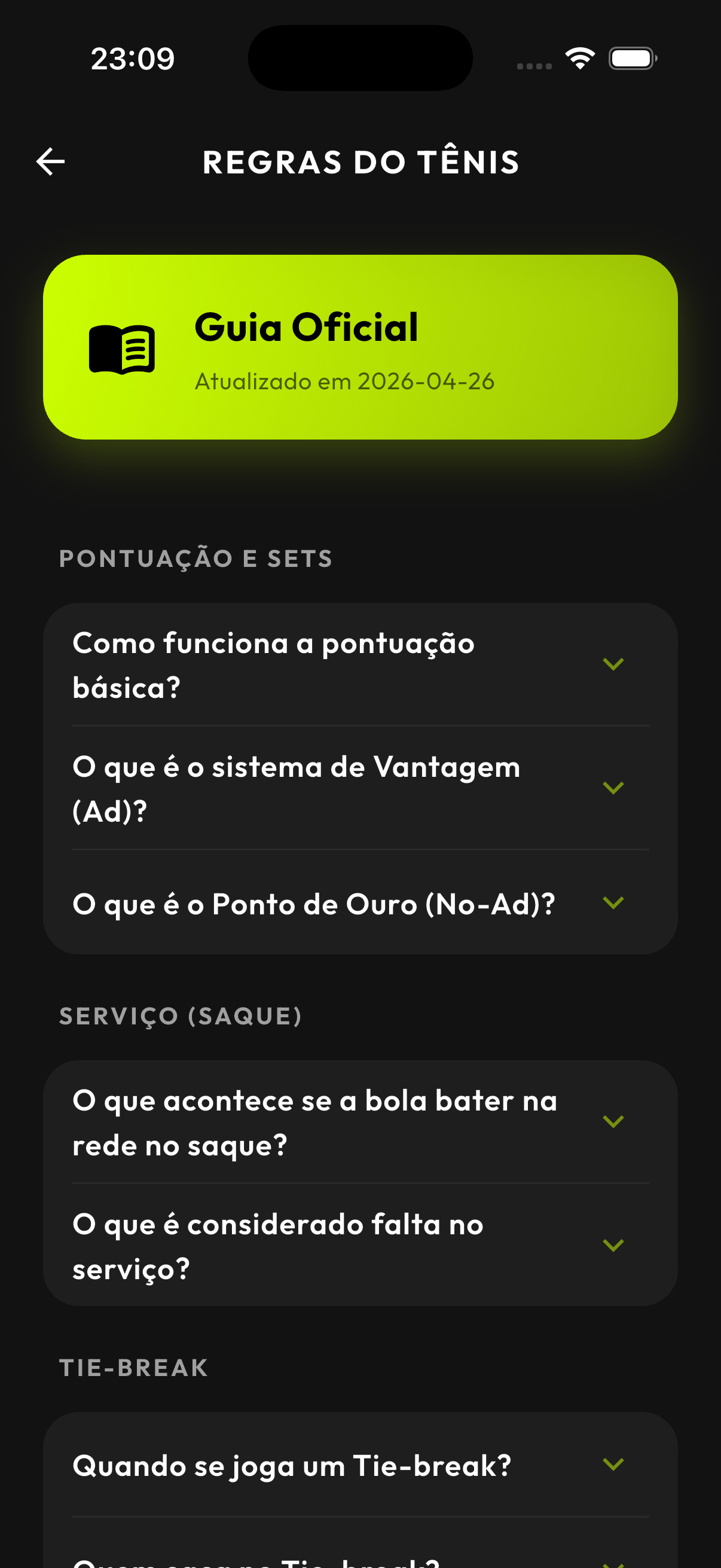 AceStat — tela 2