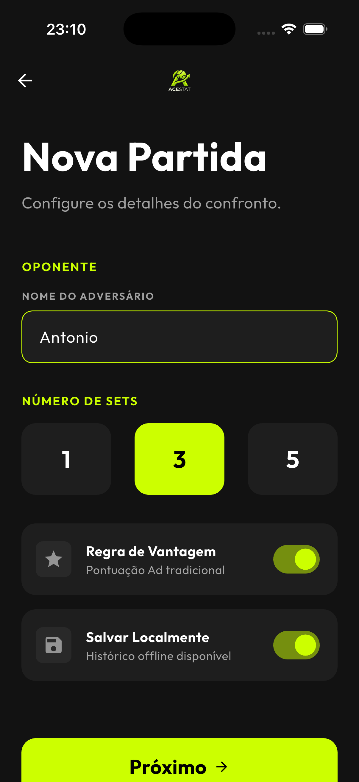 AceStat — tela 4